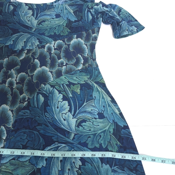 Soft surroundings Saunterre Tropical Green Leaf Print Maxi Dress Large - Picture 10 of 14